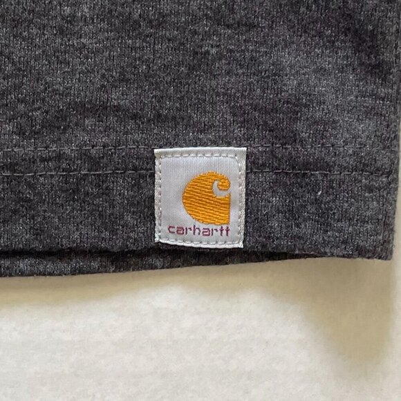 Carhartt Men's Loose Fit Long Sleeve Gray T-SHIRT Large Logo - Picture 6 of 8